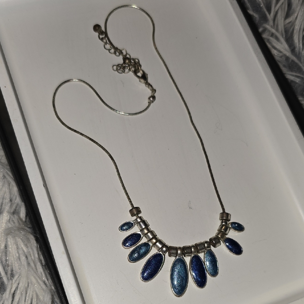 Stunning Blue Silver Necklace